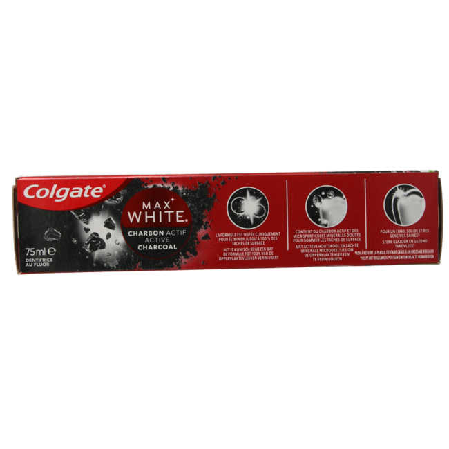 Pasta de dientes Max White Charcoal 75 ml