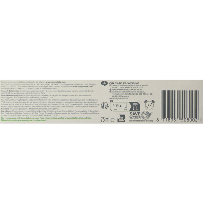 Colgate Zahnpasta Total Whitening 75 Milliliter