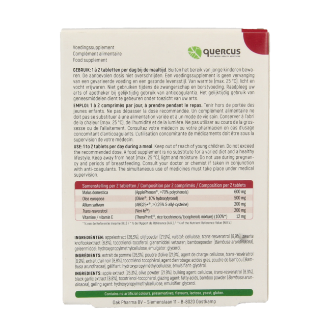 Quercus Cardipure 30 comprimés