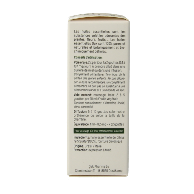 Oak Grüne Bio-Mandarine 10 Milliliter