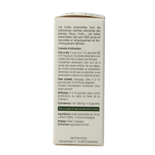Oak Organic Lemon 10 ml