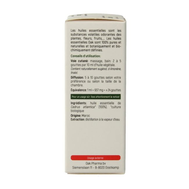 Olio Essenziale di Cedro Atlantico Biologico 10 Millilitri