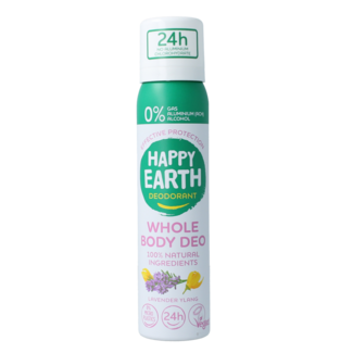 Happy Earth Déodorant spray corporel lavande ylang 100 millilitres