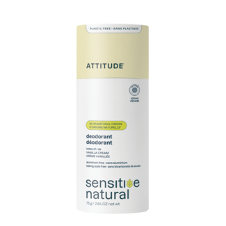 Attitude Desodorante sin bicarbonato de sodio crema de vainilla super leaves 75 gramos