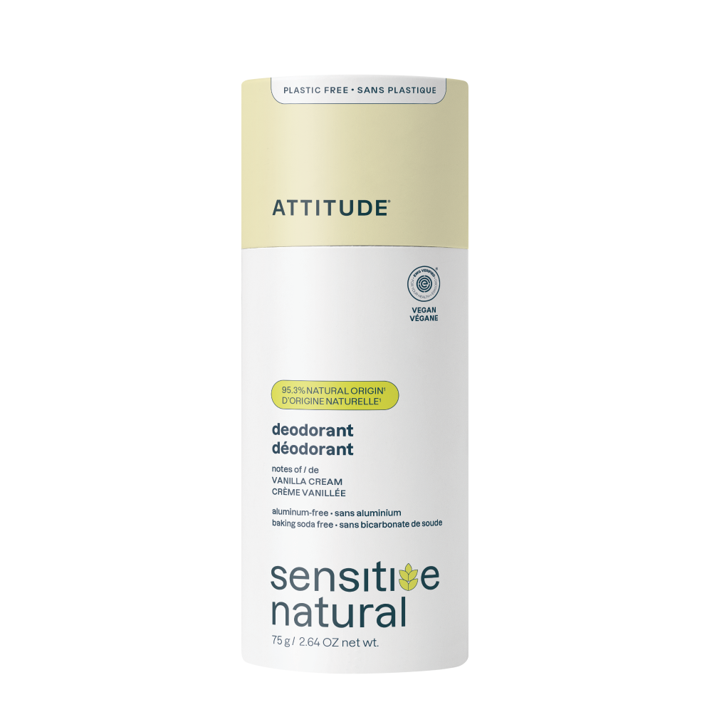 Attitude Desodorante sin bicarbonato de sodio crema de vainilla super leaves 75 gramos