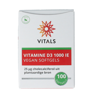 Vitals Vitamine D3 1000 UI végétalienne 100 capsules molles