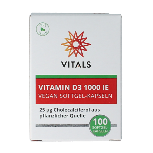 Vitamine D3 1000 UI végétalienne 100 capsules molles