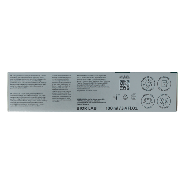 Dentifrice sensitive CBD probiotiques expert line 100 Millilitres