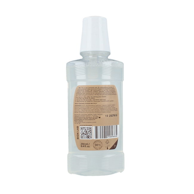 Organic mint coconut mouthwash 250 Millilitres