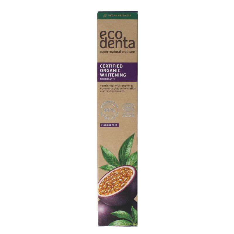 Ecodenta Tandpasta whitening passievrucht bio 75 Milliliter