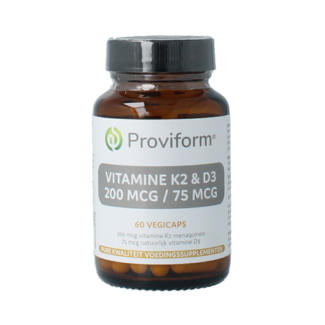 Proviform Vitamin K2 200mcg & D3 75mcg 60 Vegetarian capsules