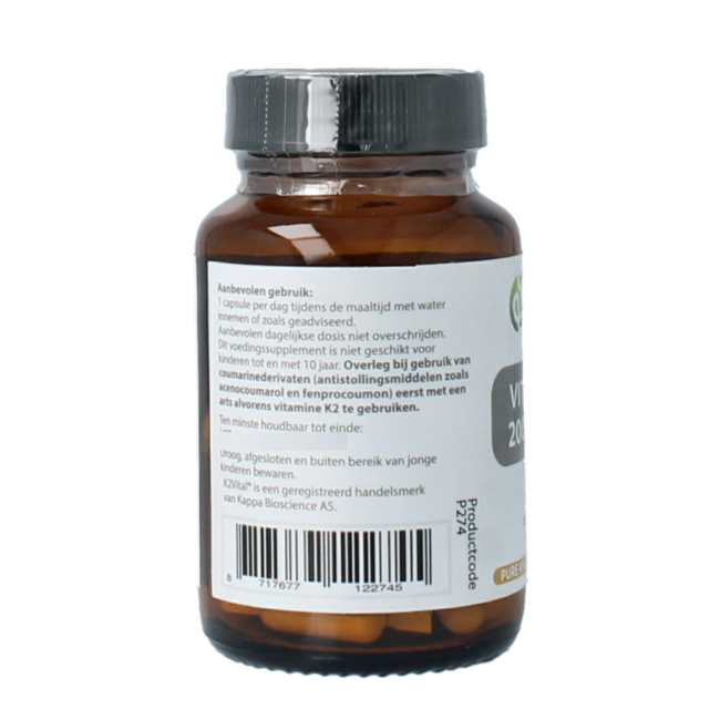 Vitamin K2 200mcg & D3 75mcg 60 Vegetarian capsules