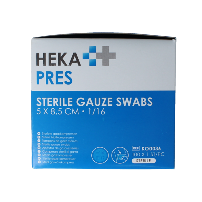 Hydrophilic gauze swab 5x8.5cm 100 Pieces