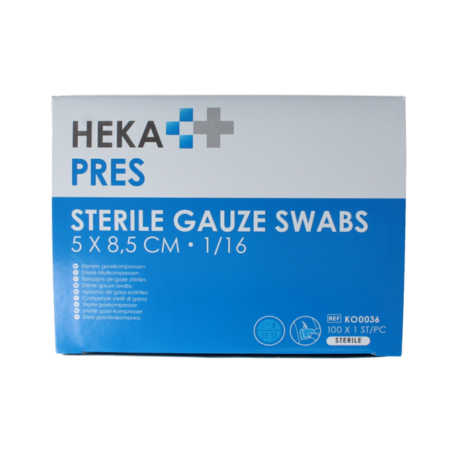 Compresa de gasa hidrófila 5x8,5cm 100 unidades