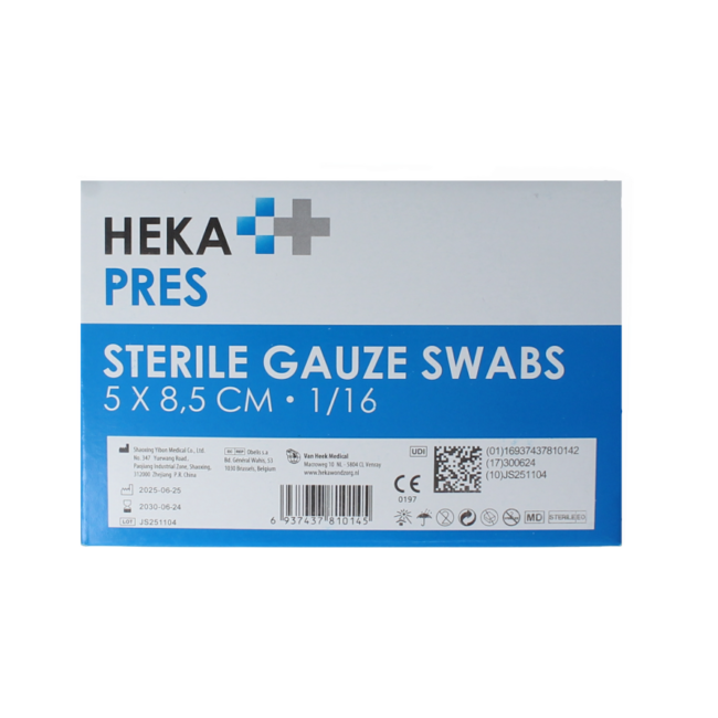Hydrophilic gauze swab 5x8.5cm 100 Pieces