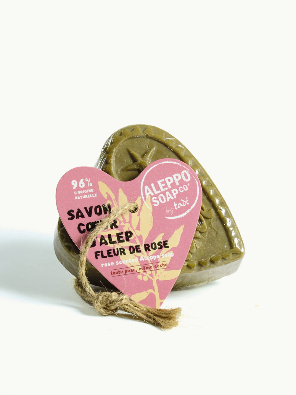 Aleppo Soap Co Jabón de Alepo flor de rosa con cuerda 150 Gramos