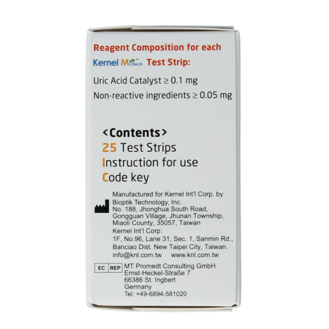 Multicheck uric acid test strip 25 Pieces