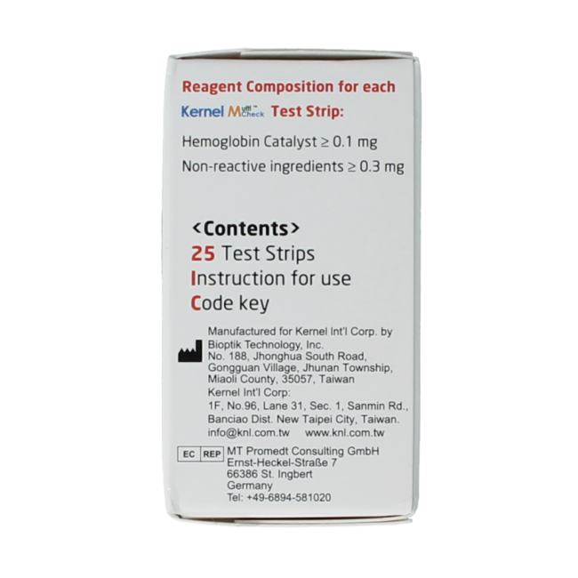 Multicheck haemoglobin test strips 25 Pieces