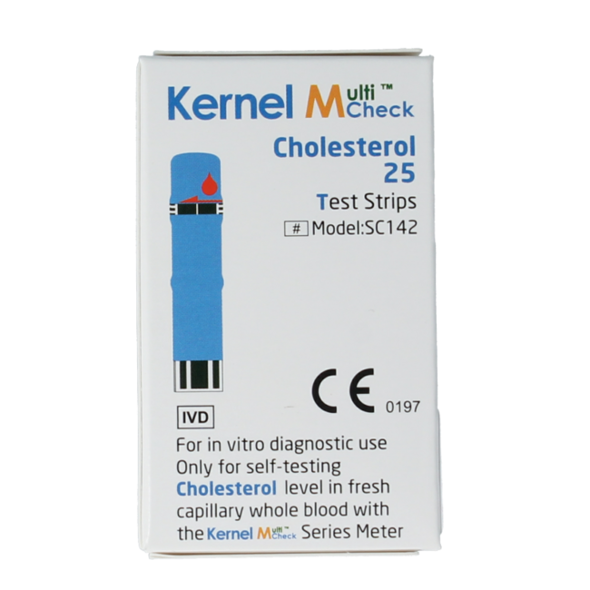 Multicheck cholesterol teststrips 25 Stuks