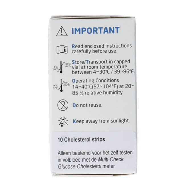 Multicheck cholesterol test strips 10 Pieces