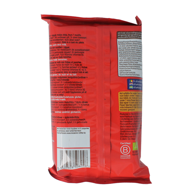 Bâtonnets de maïs fraise/pomme 7+ mois bio 16 Grammes