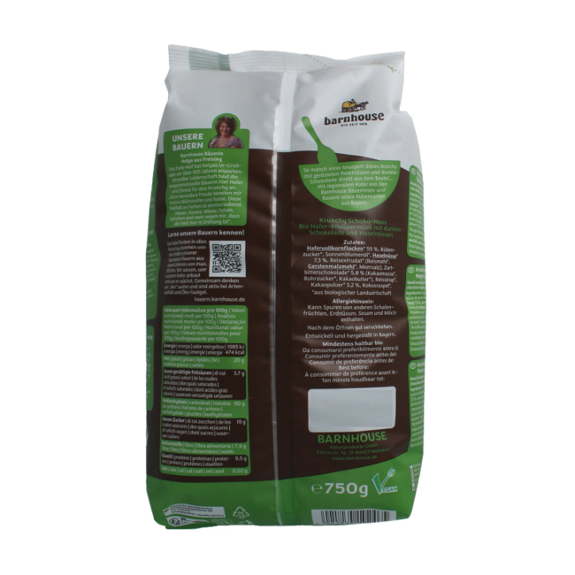 Muesli chocolat noisette bio 750 grammes