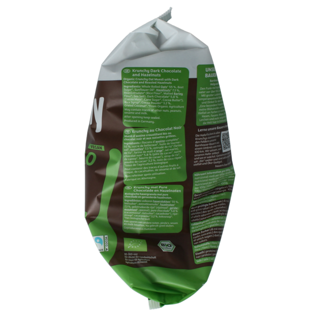 Muesli de chocolate y avellana bio 750 gramos