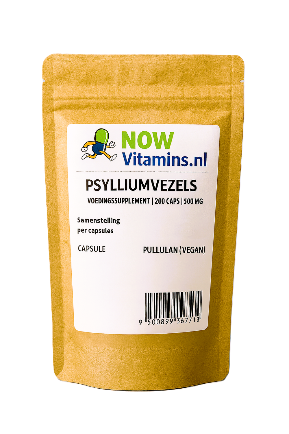 Nowvitamins.nl Psylliumvezels 500mg 200 Capsules