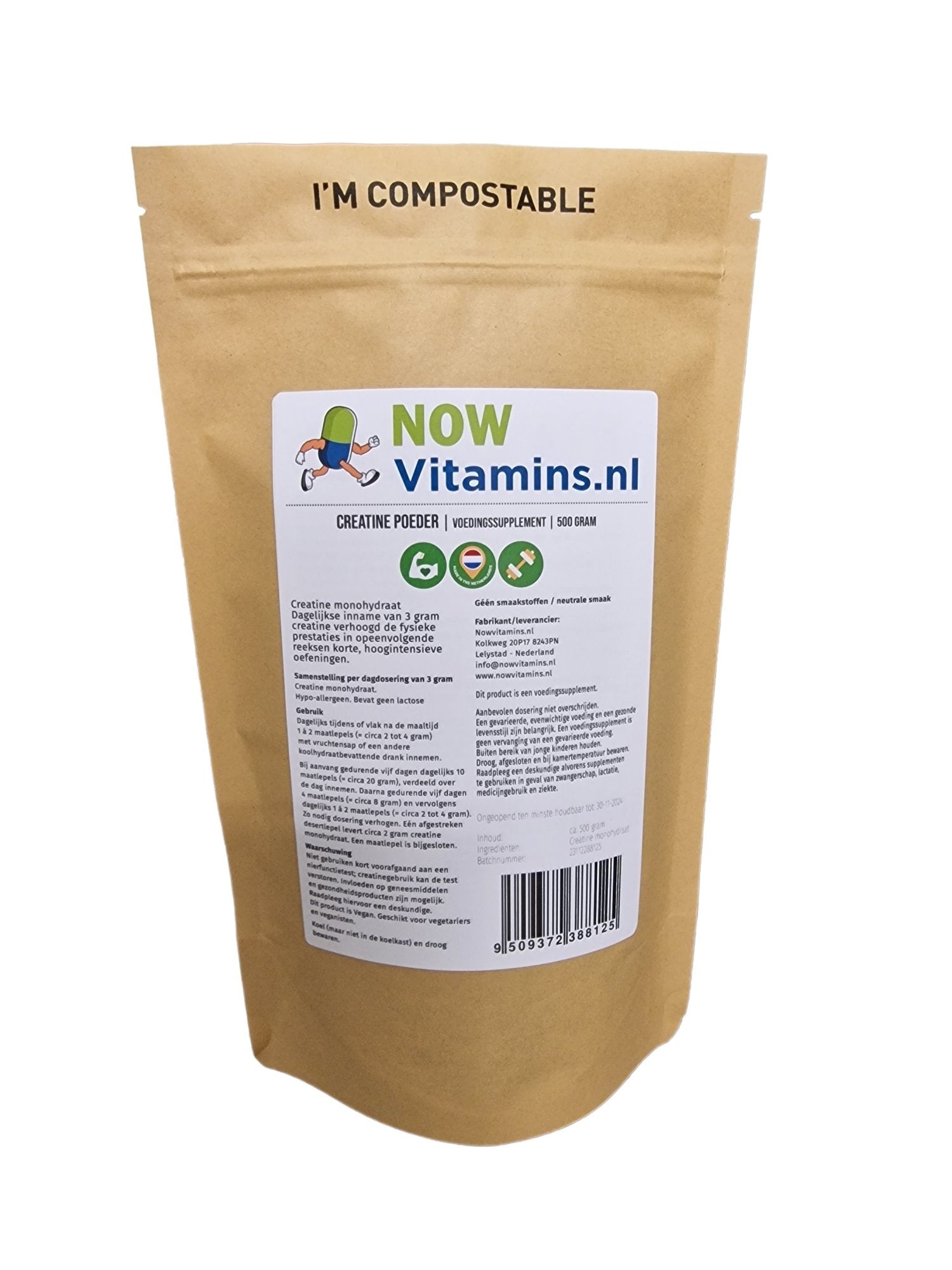 Nowvitamins.nl Creatine monohydraat 250 Gram