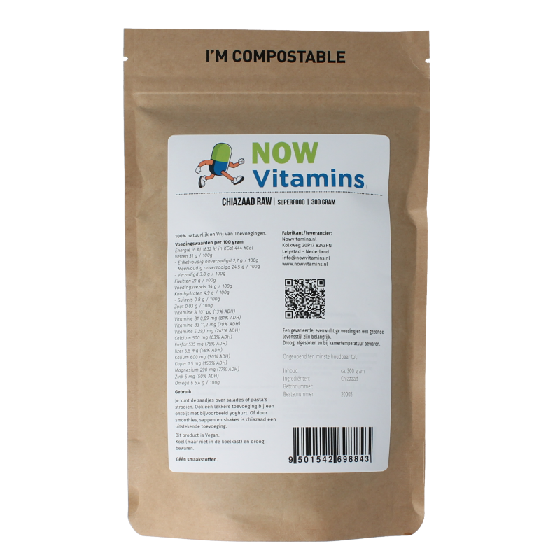Nowvitamins.nl Chiazaad 300 Gram