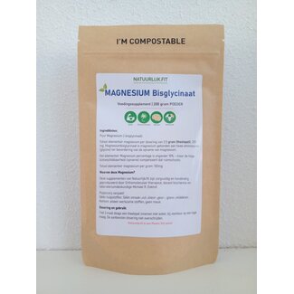 Natuurlijk.fit Bisglicinato de magnesio en polvo 200 gramos