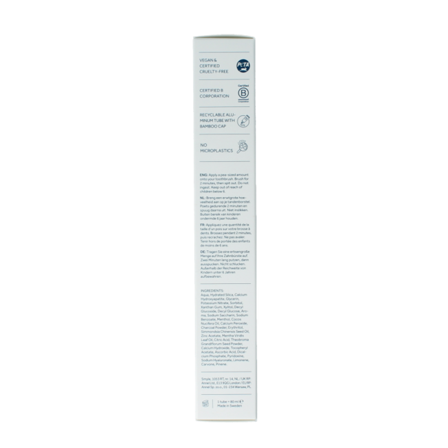 Fresh mint toothpaste without fluoride 80 Millilitres