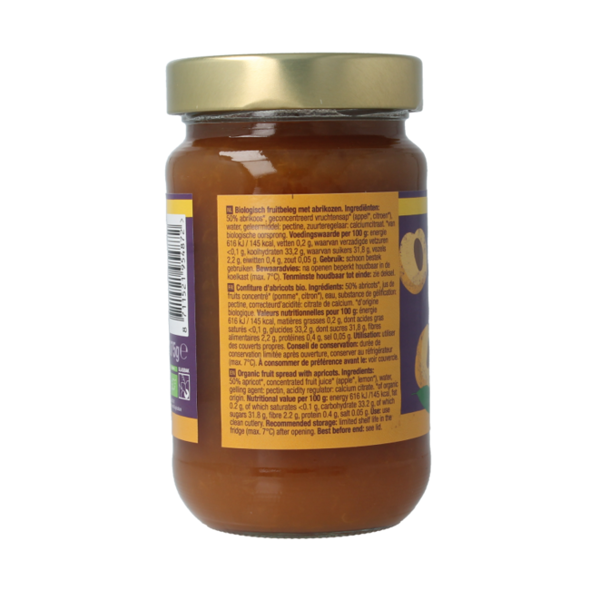 Organic apricot fruit spread 375 Gram