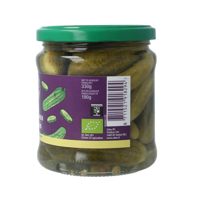 Pepinillos en vinagre bio 330 gramos