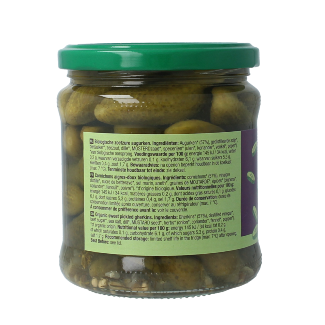 Sweet and sour gherkins 330 Gram