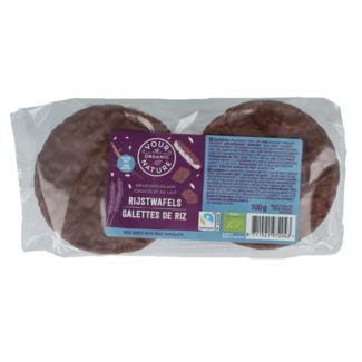 Your Organic Nature Wafle ryżowe w czekoladzie mlecznej bio 100 g