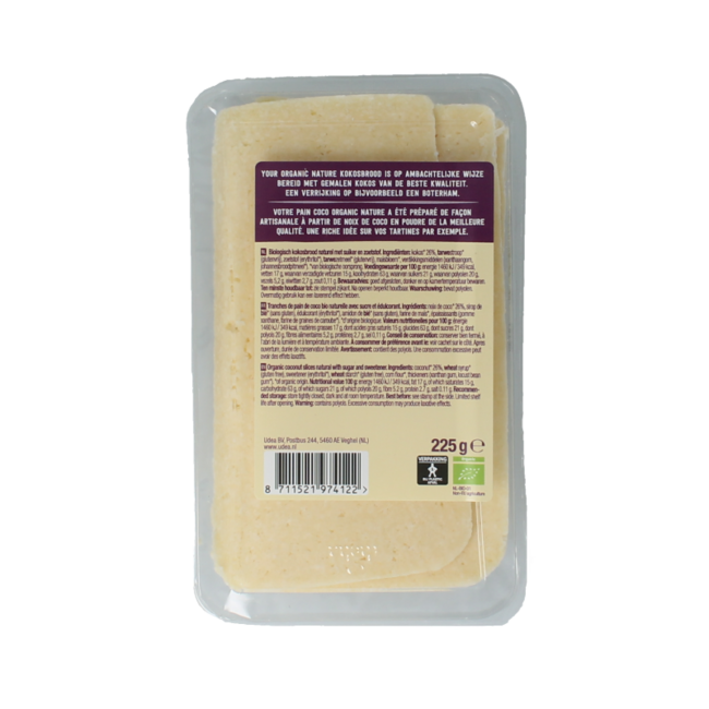 Pan de coco natural bio 225 gramos