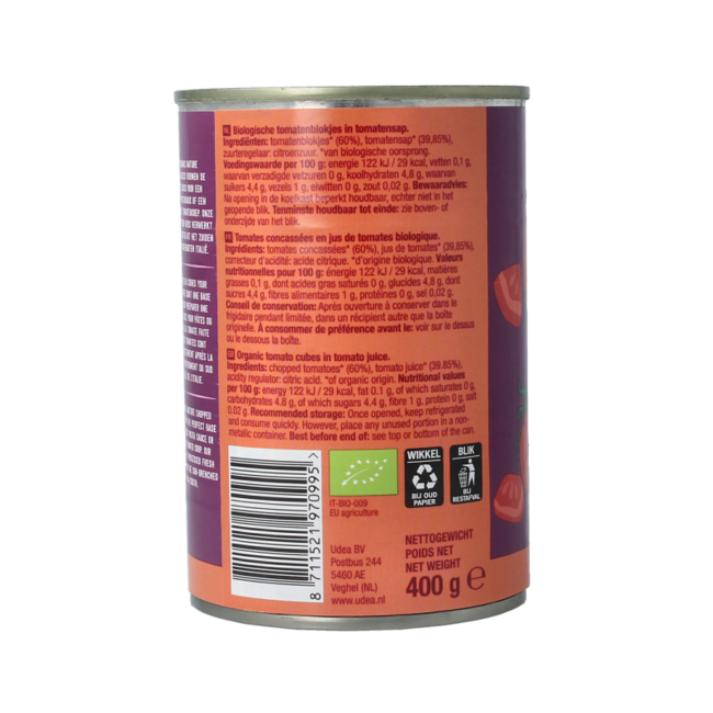 Polpa di pomodoro a cubetti bio 400 Grammi