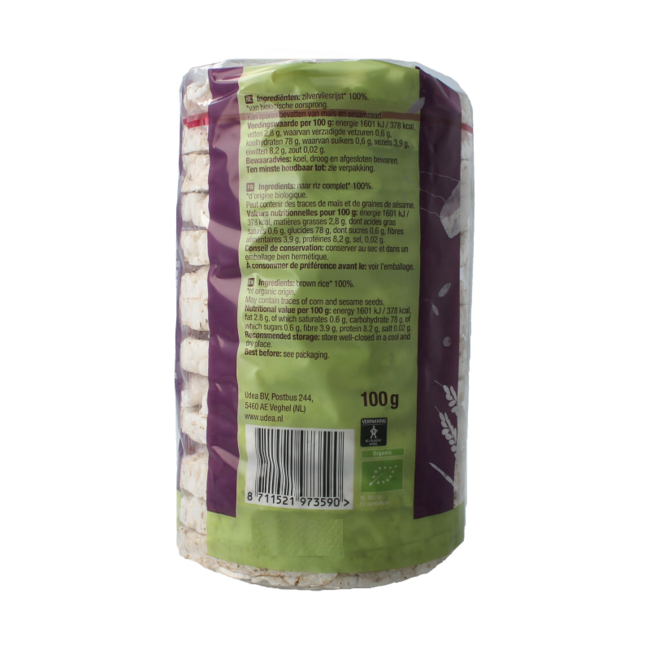 Wafle ryżowe niesolone bio 100 gram