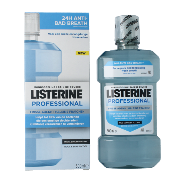 Enjuague bucal professional fresh breath 500 mililitros