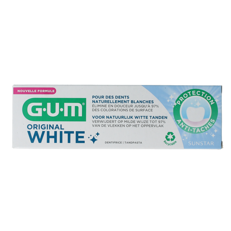 GUM Pasta de dientes white original 75 mililitros