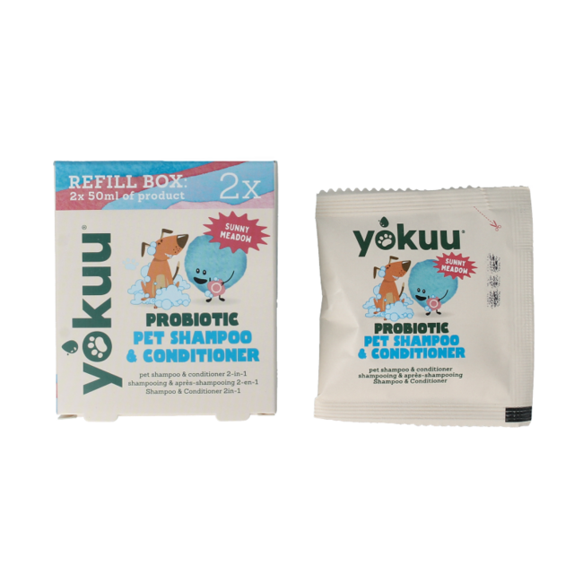 Shampooing & après-shampooing probiotiques pour animaux de compagnie recharge 2 Pièces