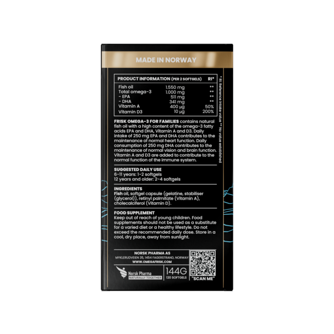 Omega 3 para familias 120 cápsulas blandas