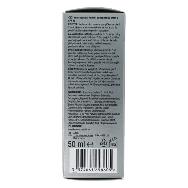 Crème de jour au rétinol boost SPF15 50 millilitres