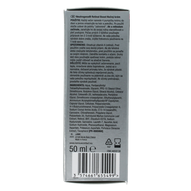 Crème de nuit au rétinol boost 50 millilitres