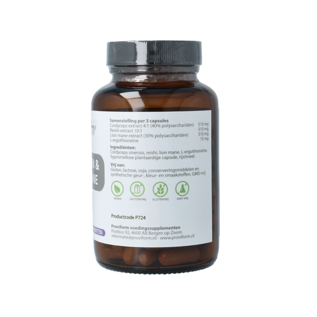Champignons + L-ergothionéine 120 Gélules végétariennes