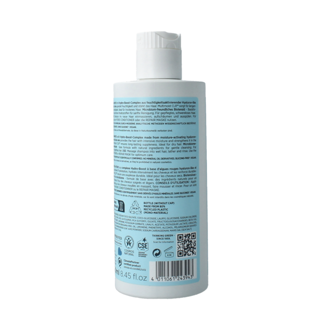 Champú hidratante para el cuidado del cabello 250 mililitros