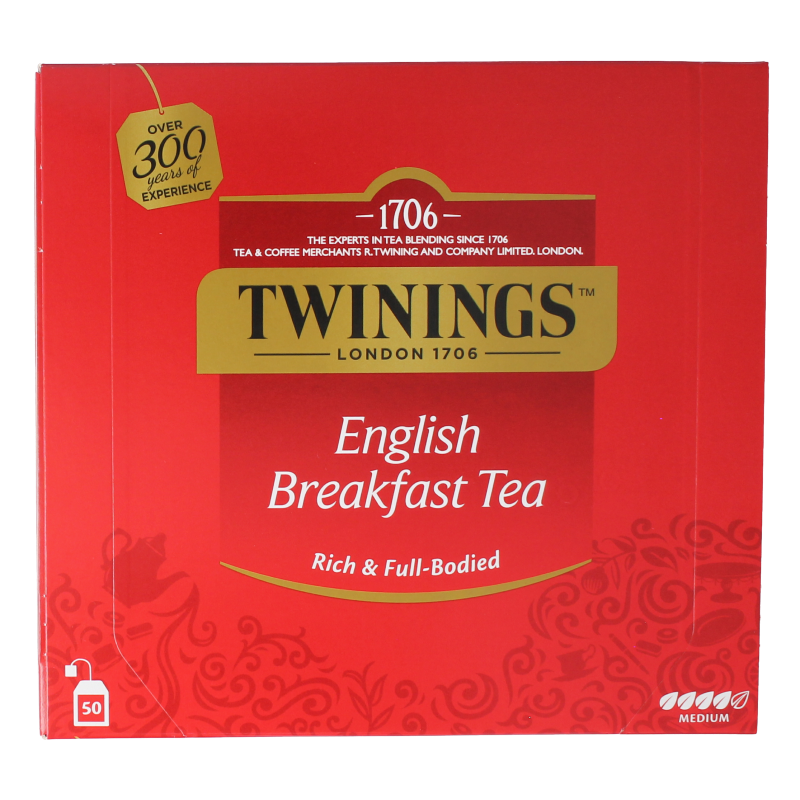 Twinings English breakfast sobre 50 unidades