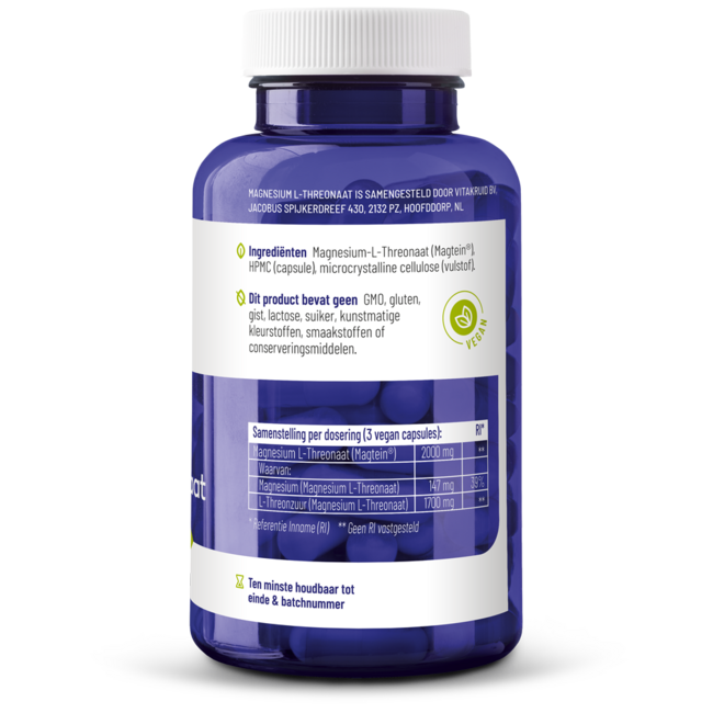 Magnesium L-Threonat Magtein 90 Vegetarische Kapseln