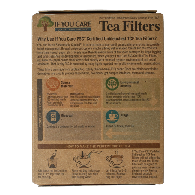 Tea filters short 100 Pieces